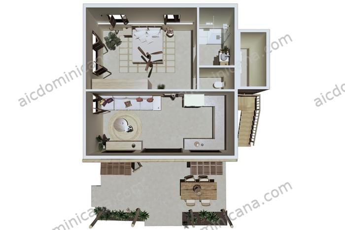 08 sale villa los gandules las terrenas first floor perspective